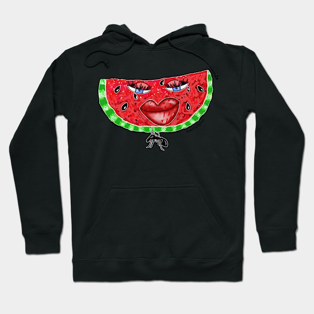 Juicy Watermelon Face Hoodie by BRobinson